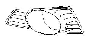 Zaślepka, kratka halogenu prawego TIGRA B